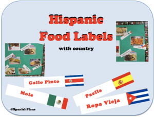 Create an authentic Food Bulletin board with pictures and labels