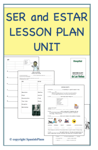Ser Estar Lesson Packet Ser Estar Unit