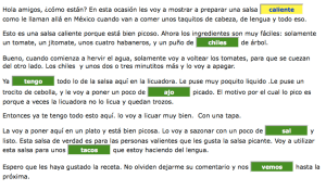 Cloze de cocinar Wordchamp