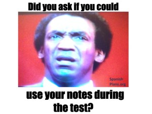 Using notes during test