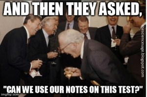 Can we use our notes on the test