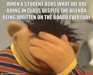 the agenda is on the board