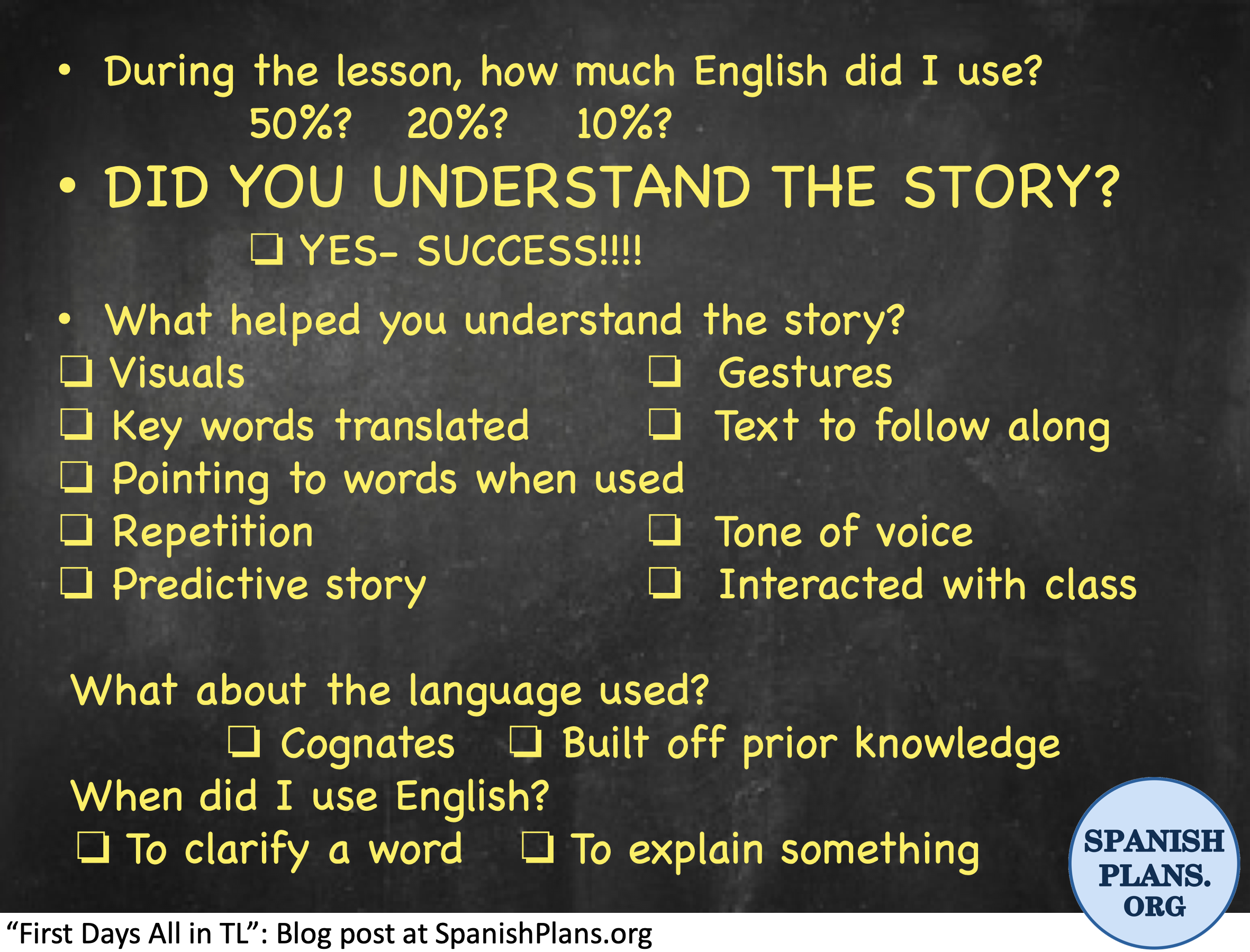 First Days All in TL | SpanishPlans.org